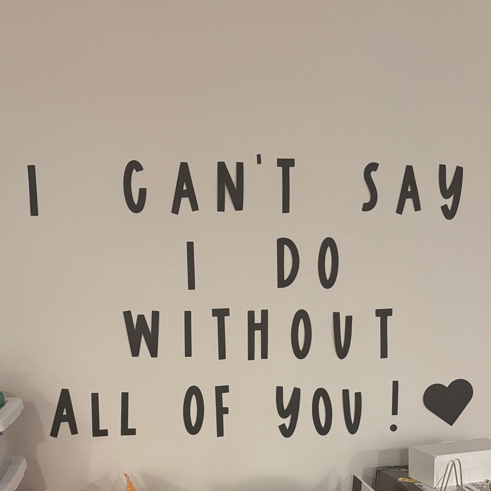 Black Wall Cardstock Cutouts - Bridal Party Proposal